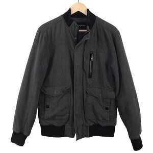 Legendary Goods Men's Black & Dark Gray Utility Bomber Jacket | Size Medium